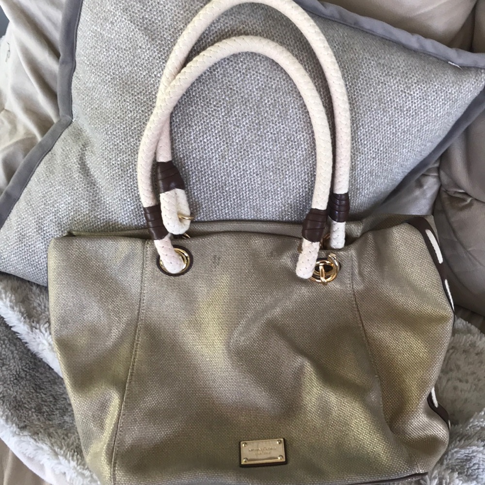 Michael By Michael Kors metallic canvas tote